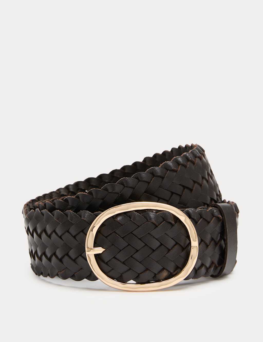 M&S Women's Chunky Weave Belt - Small - Dark Chocolate