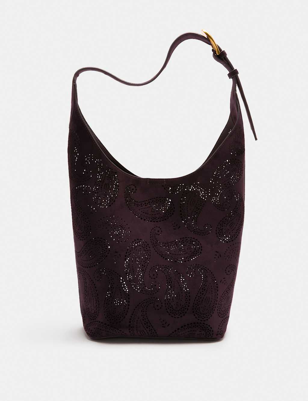M&S Women's Laser Cut Top Handle Shoulder Bag - Chocolate
