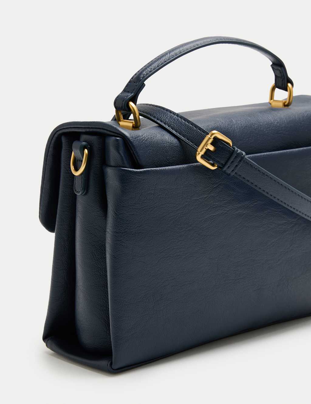 M&S Faux Leather Puffy Cross Body Bag Blue