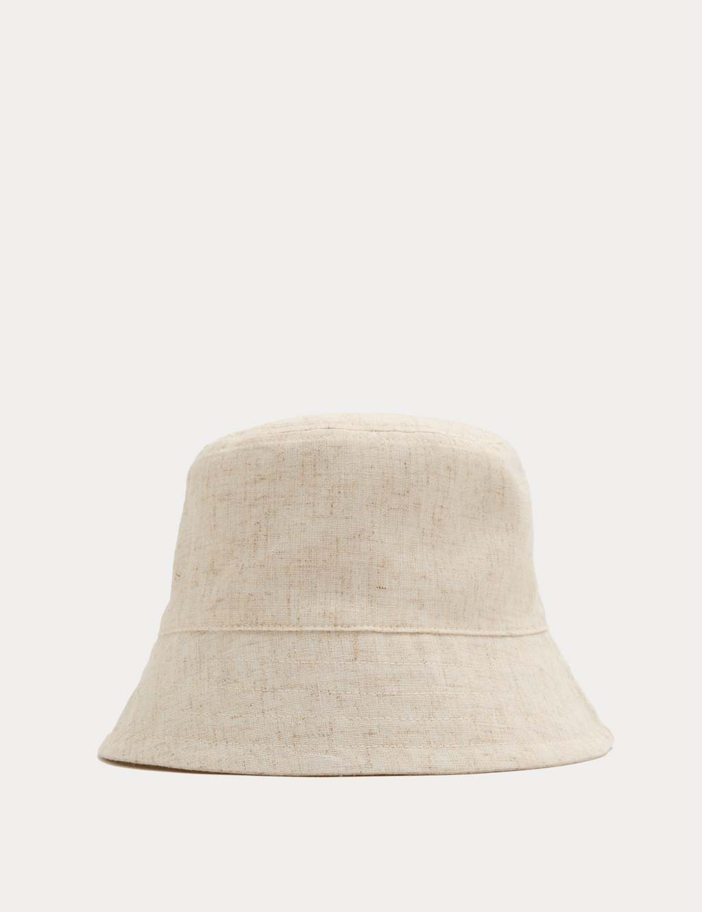M&S Women's Canvas Bucket Hat With Linen - Medium-Large - Cream