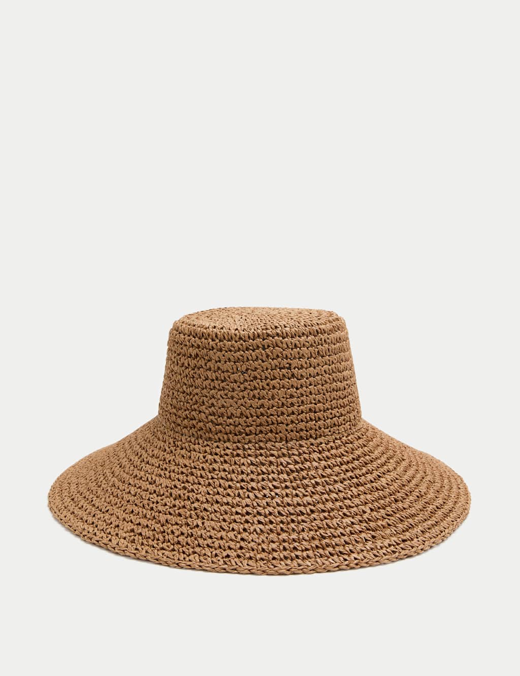 M&S Women's Straw Scalloped Edge Hat - Small-Medium - Natural
