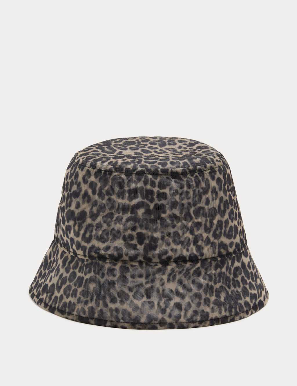 M&S Women's Leopard Print Mesh Bucket Hat - Small-Medium - Black Mix