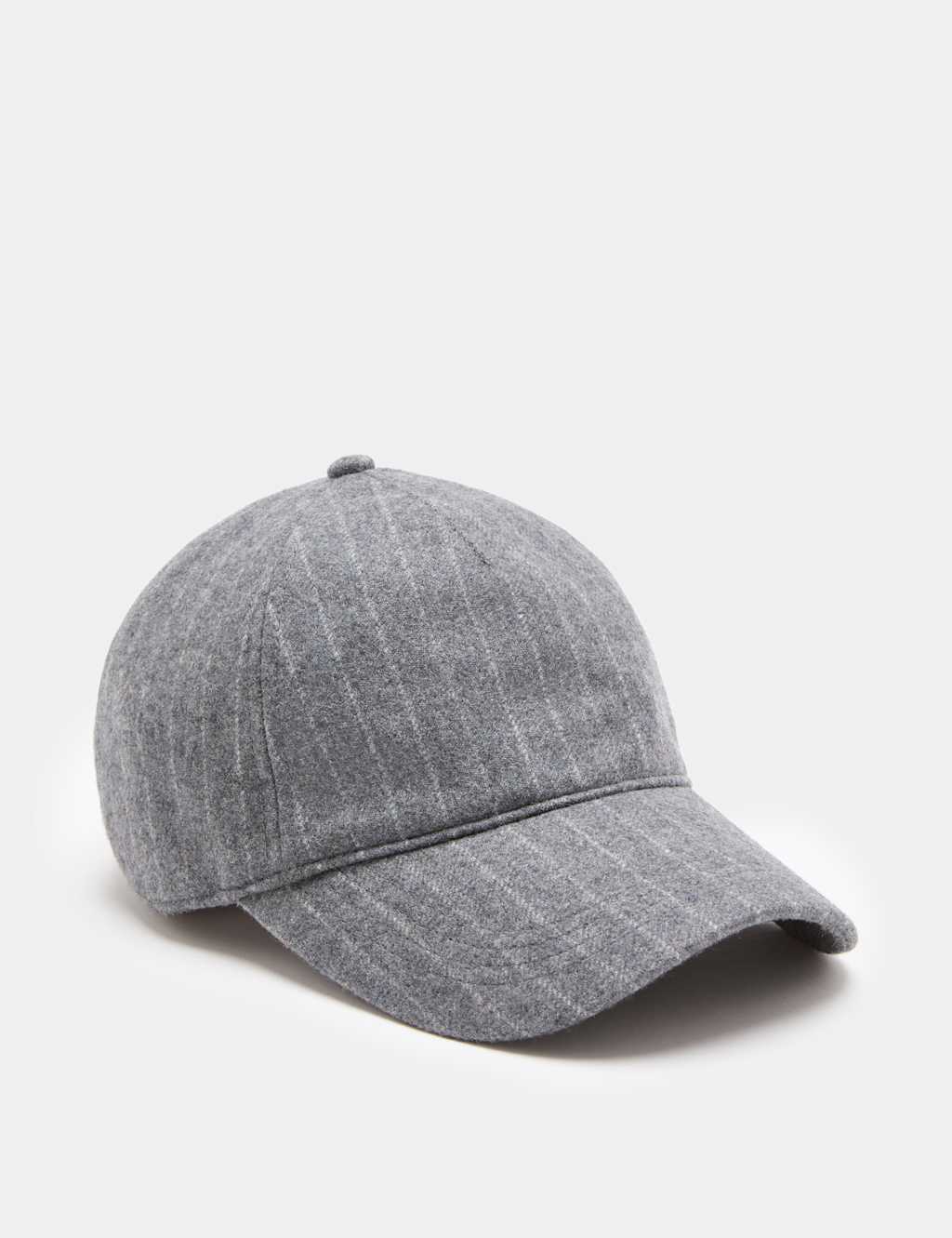M&S Women's Wool Blend Pinstripe Baseball Cap - Grey Mix