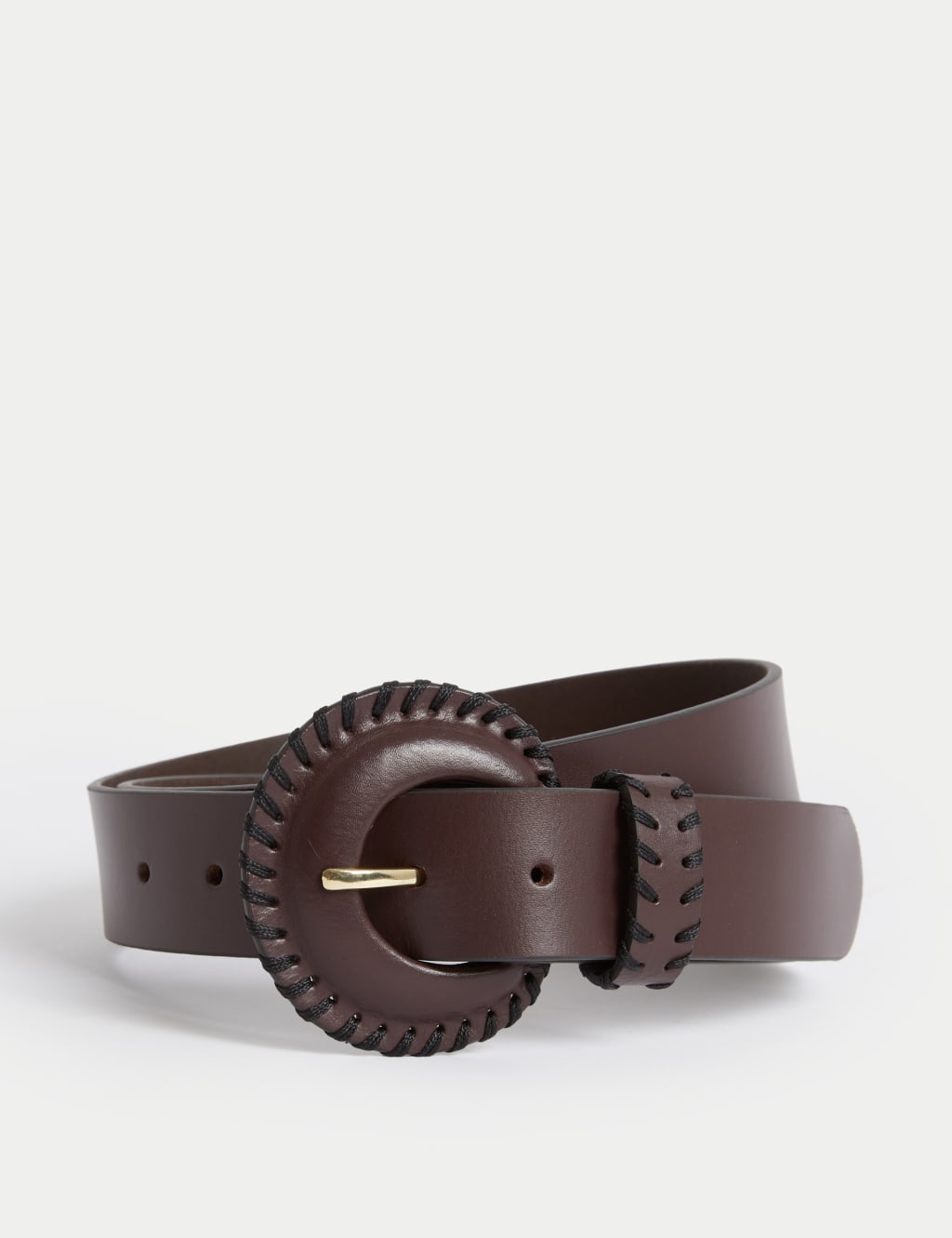 Leather Whipstitch Jeans Belt