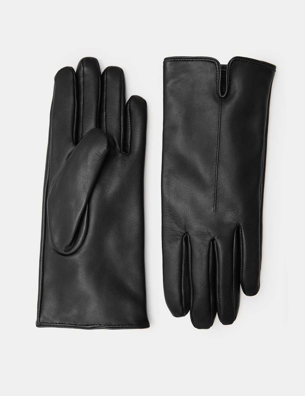 M&S Leather Cashmere Lined Gloves Black