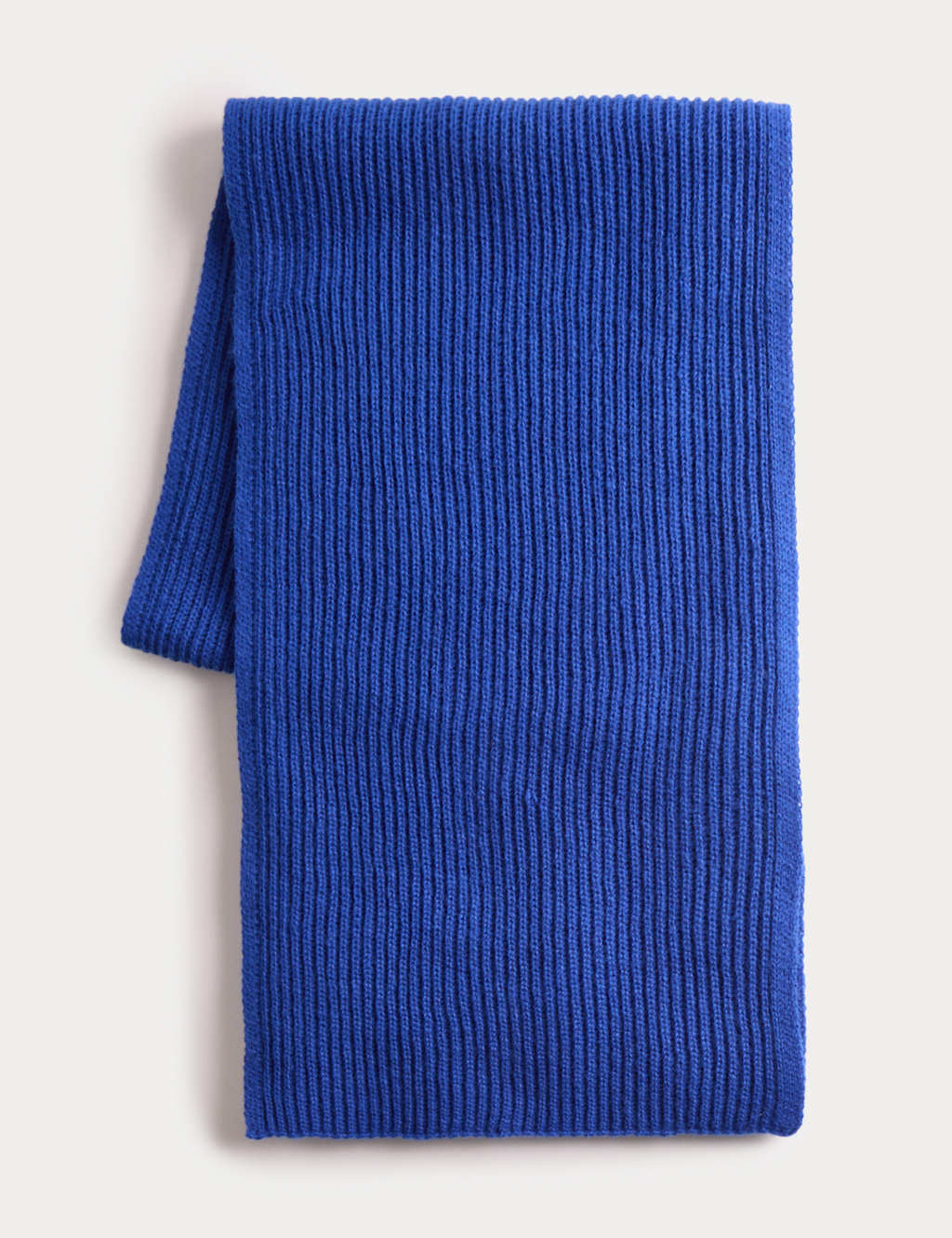 M&S Collection Women's Ribbed Knit Scarf - Cobalt, Cobalt,Light Rose,Burgundy,Cream Mix