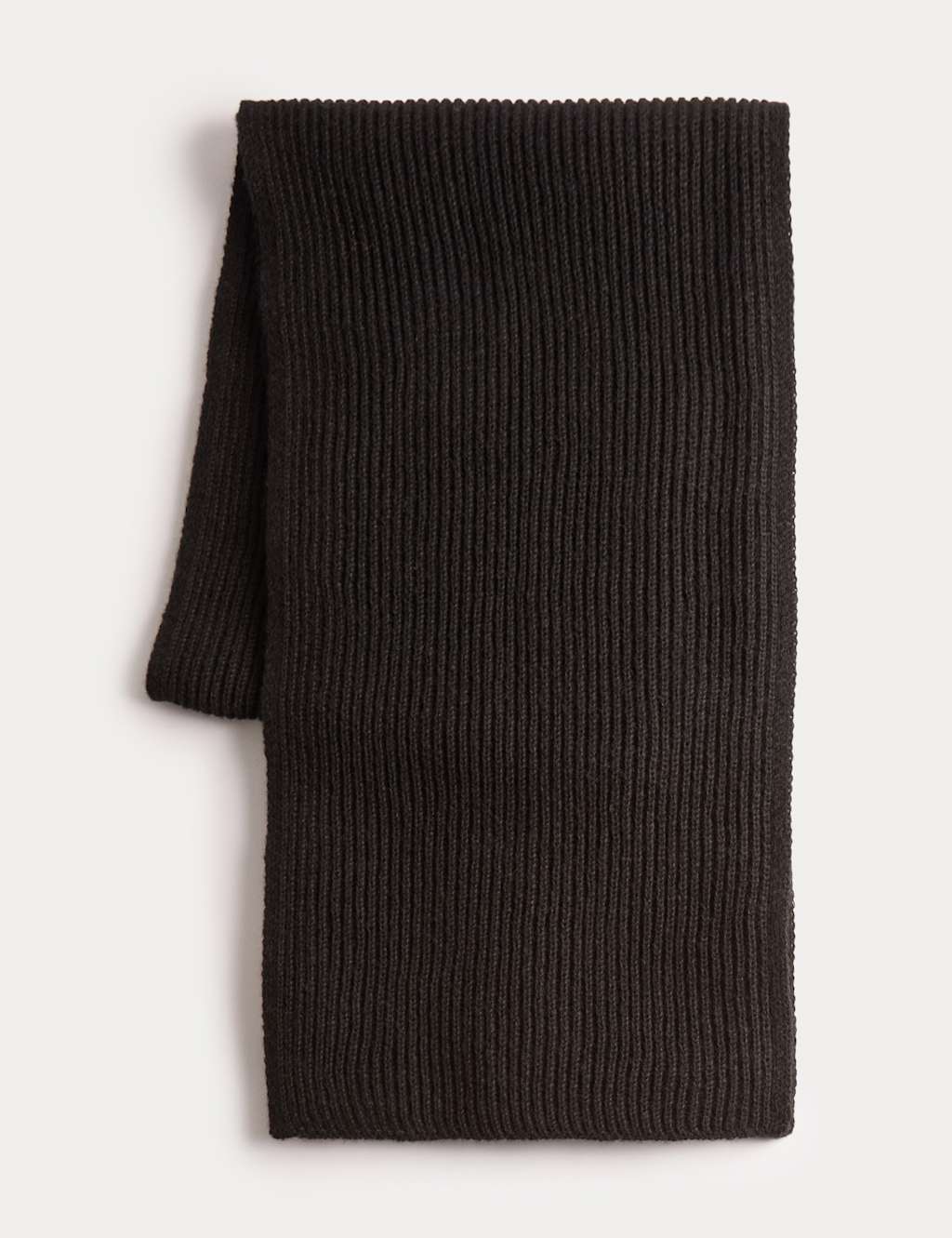 M&S Ribbed Knit Scarf Black