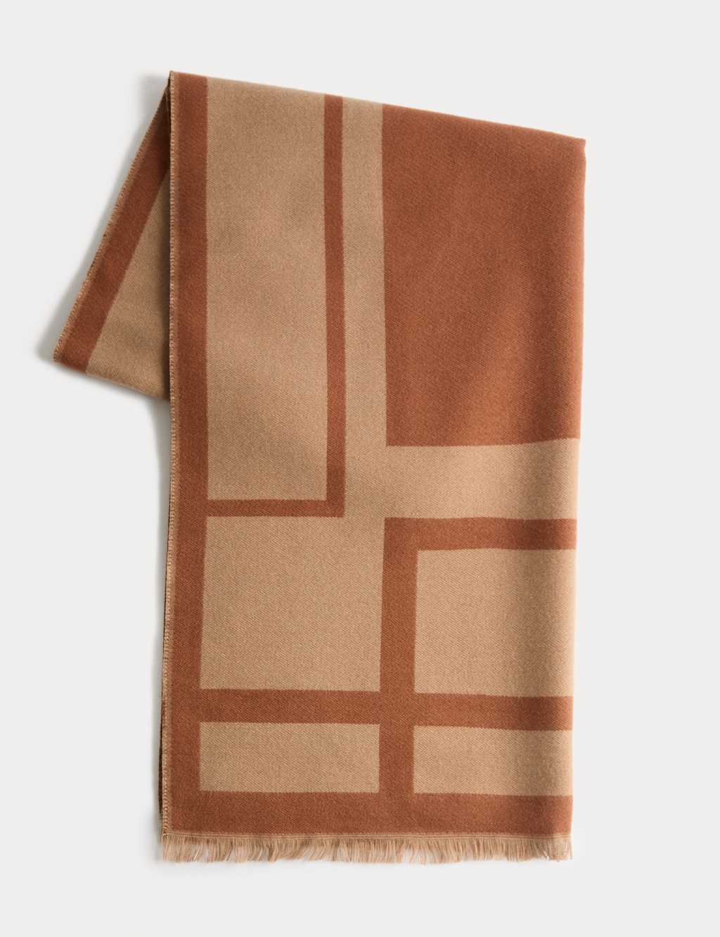 M&S Woven Geometric Scarf Natural Mix