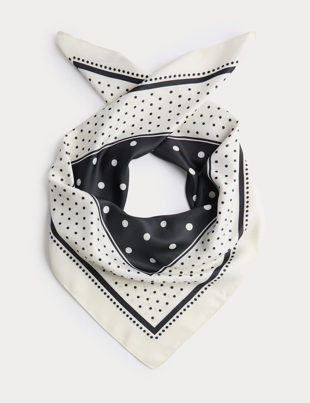 M&S Women's Satin Printed Neckerchief - Cream Mix