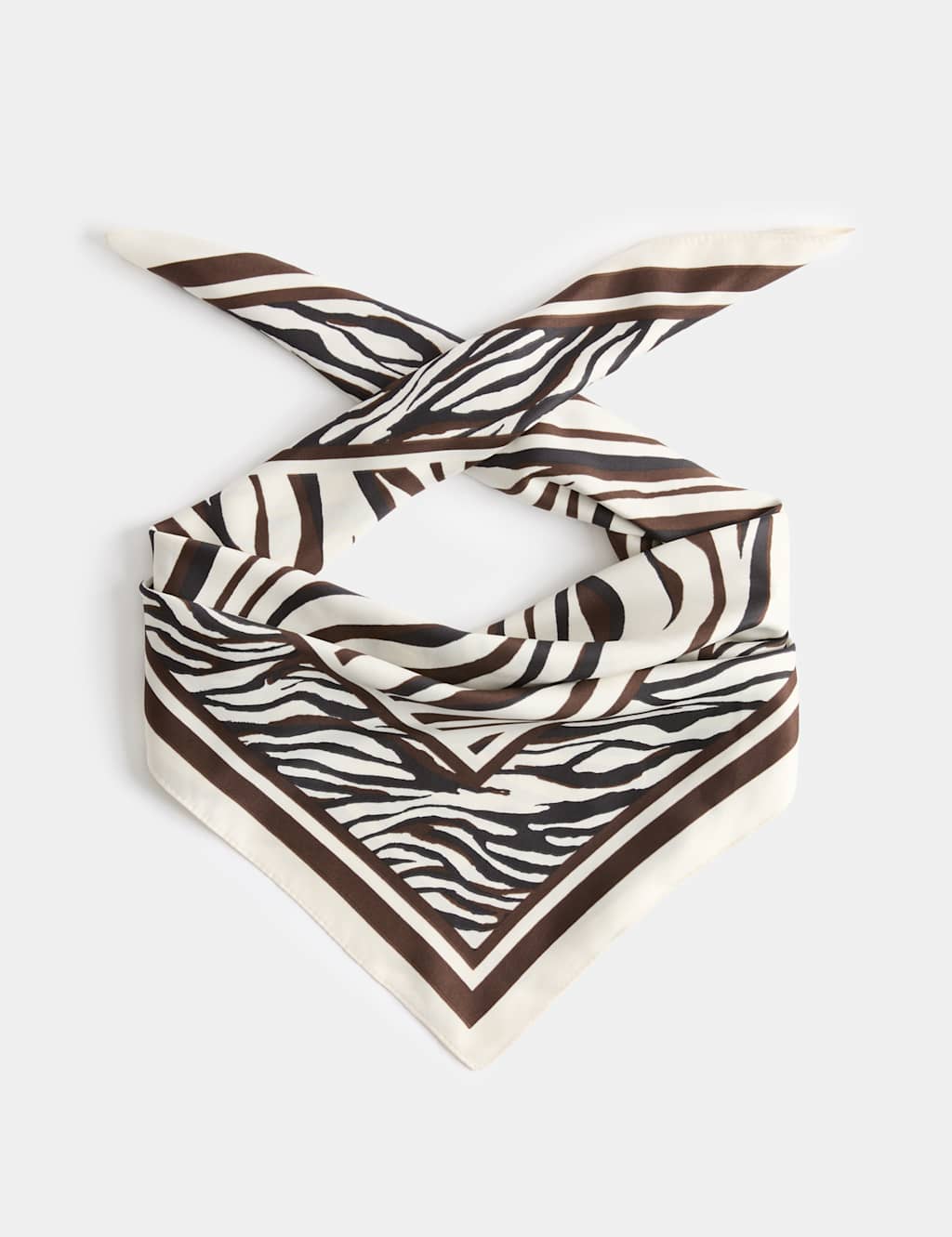 M&S Women's Satin Printed Scarf - Black Mix