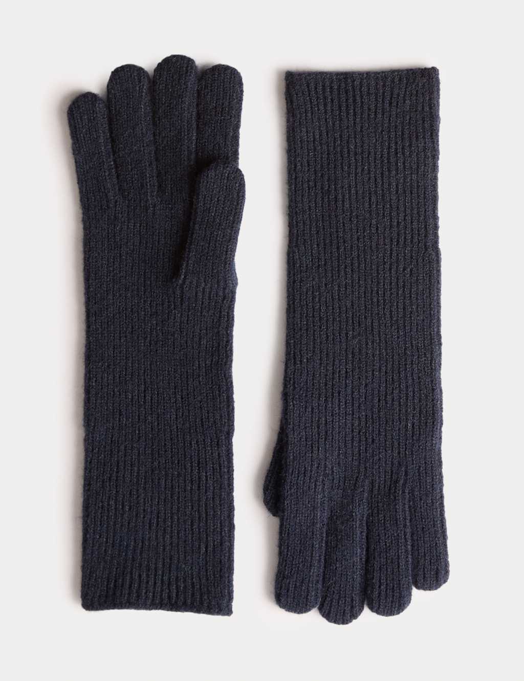 M&S Knitted Long Gloves Navy