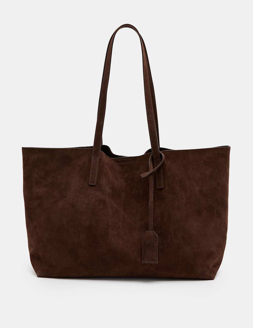 M&S Women's Suede Tote Bag - Chocolate