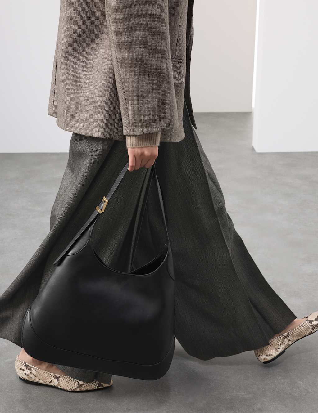 Autograph Leather Top Handle Shoulder Tote Black