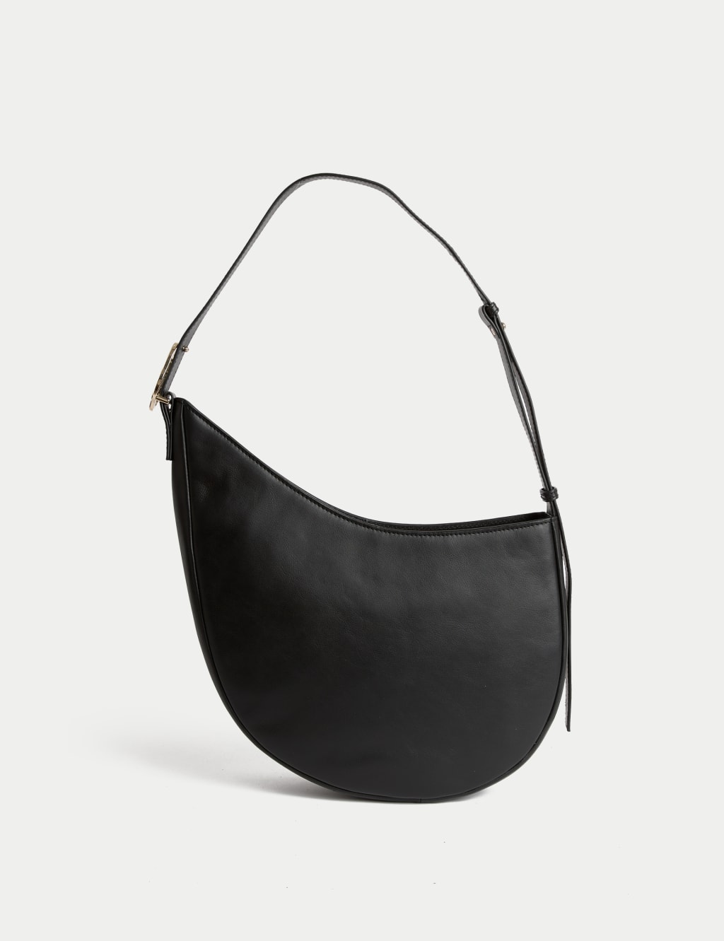 Pure Leather Buckle Shoulder Bag