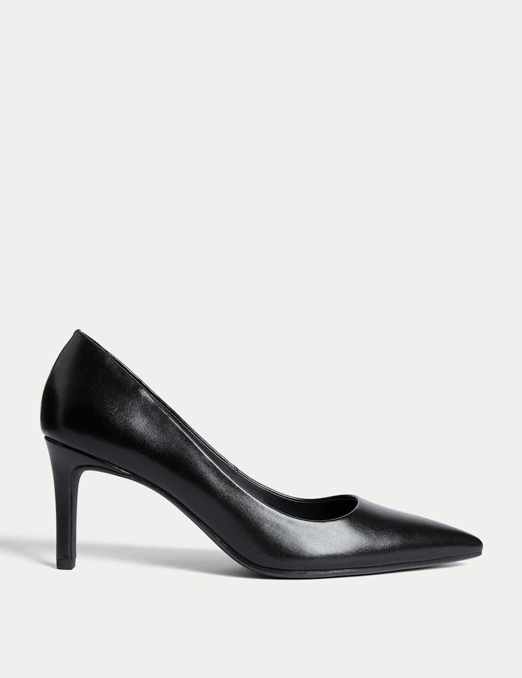 M&S Wide Fit Stiletto Heel Pointed Court Shoes Black