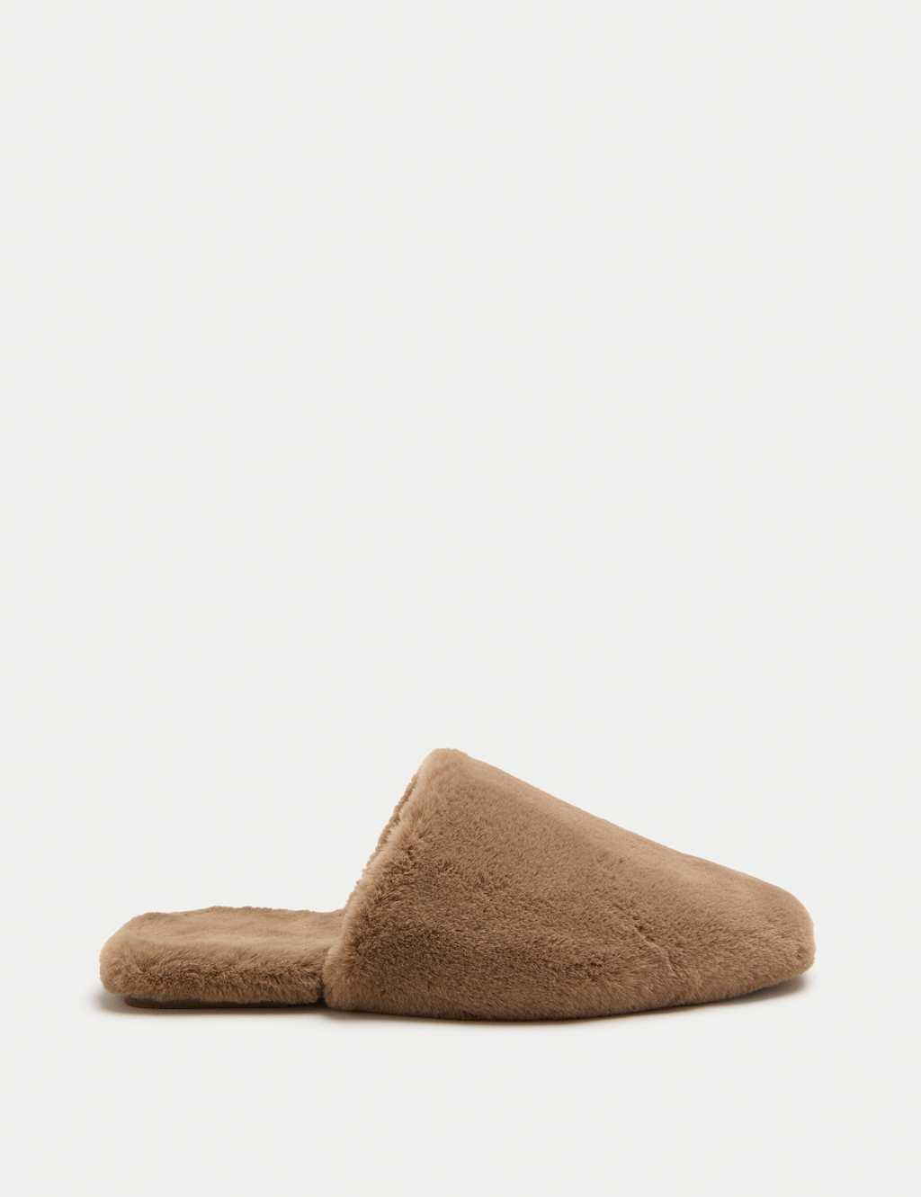 M&S Faux Fur Mule Slippers Taupe
