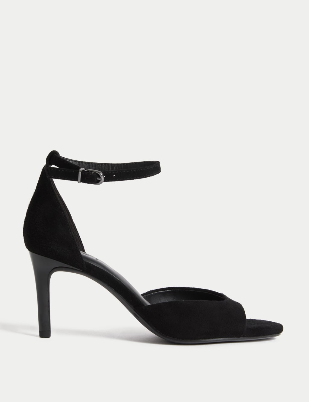 Suede Ankle Strap Stiletto Heel Sandals