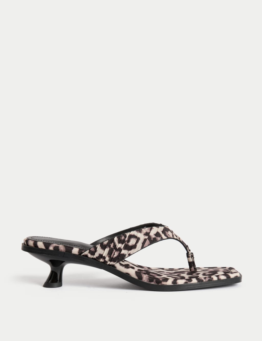 Leopard Print Kitten Heel Sandals