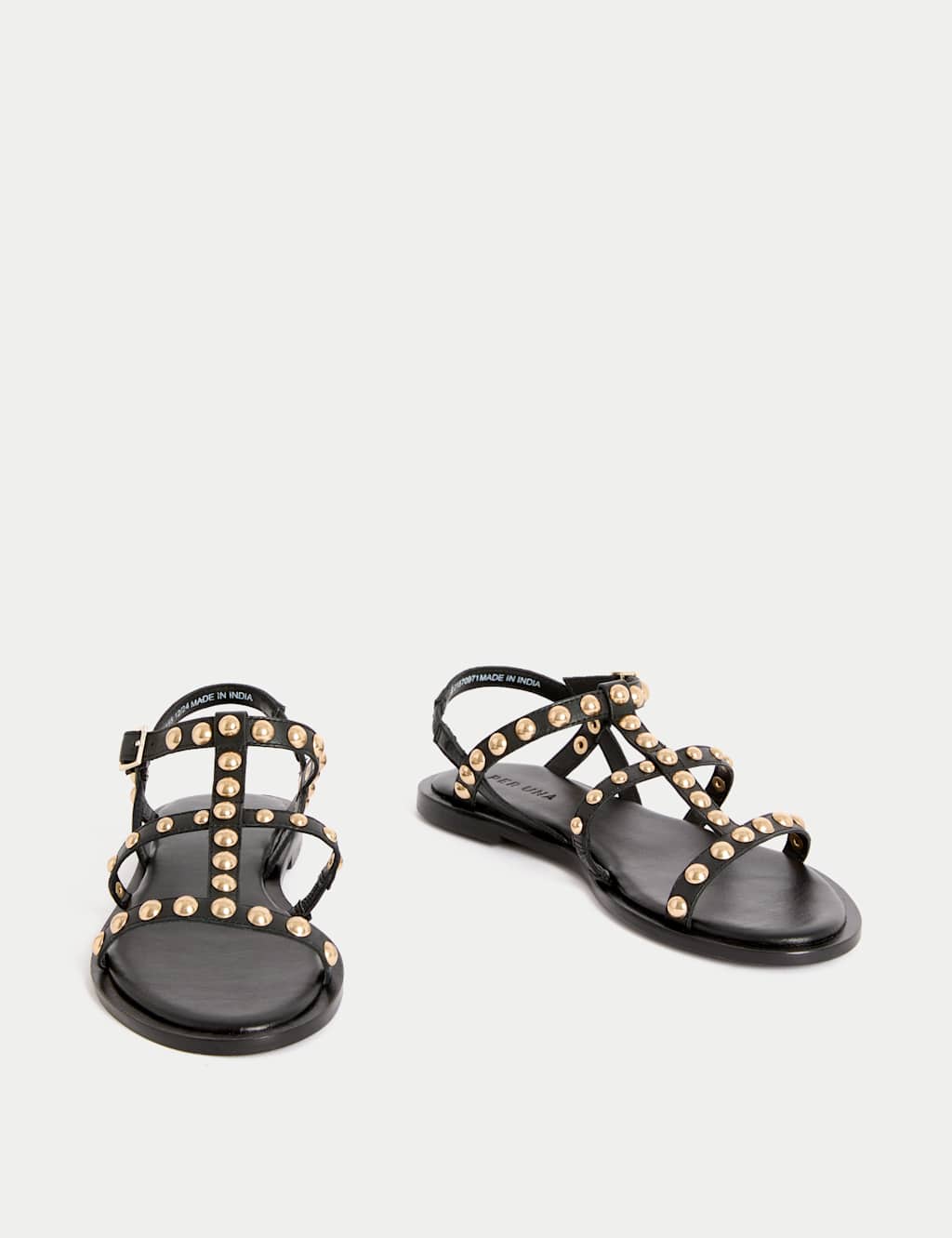 Leather Studded Flat Gladiator Sandals
