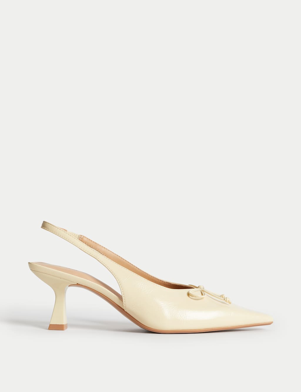 Bow Slip On Kitten Heel Slingback Shoes