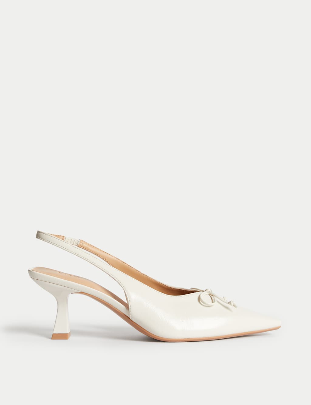 Bow Slip On Kitten Heel Slingback Shoes