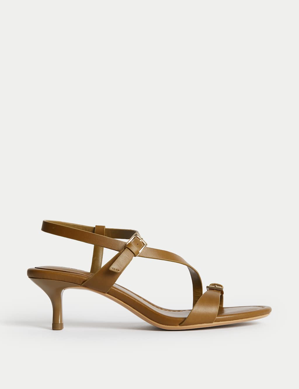 Buckle Kitten Heel Sandals