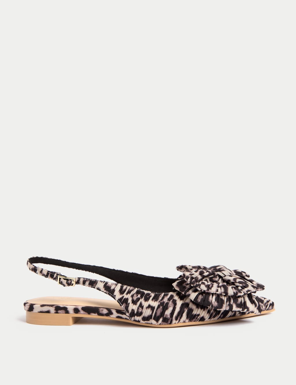 Leopard Print Flat Slingback Shoes