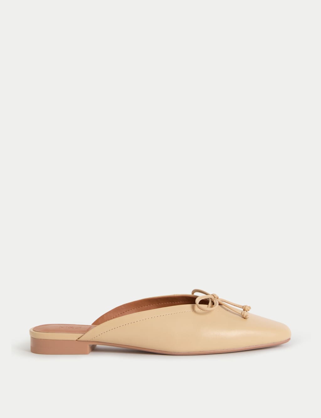 Leather Bow Flat Mules