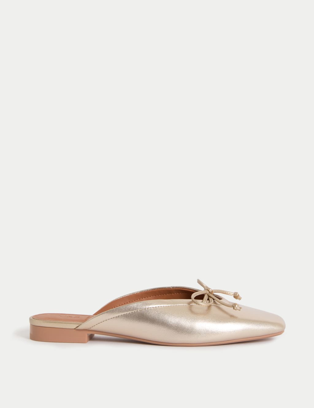Leather Bow Flat Mules