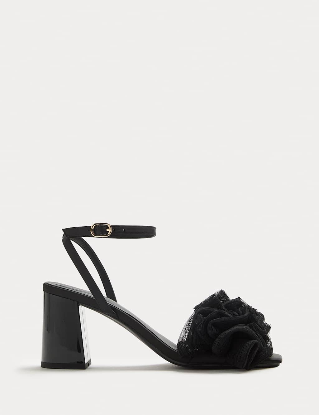 M&S Ruffle Detail Heels Black