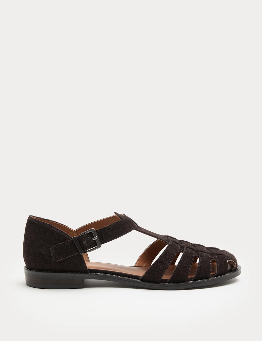 M&S Women's Suede Strappy Fisherman Sandals - 7 - Brown