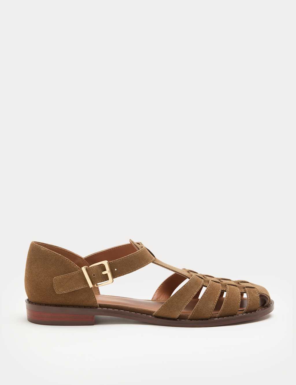 M&S Women's Suede Strappy Fisherman Sandals - 4 - Tan