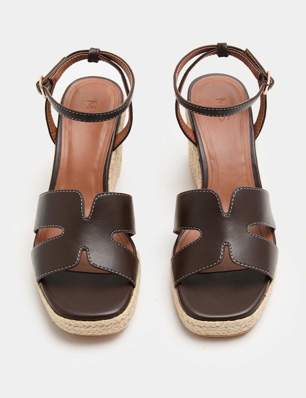 M&S Women's Ankle Strap Wedge Sandals - 7 - Brown