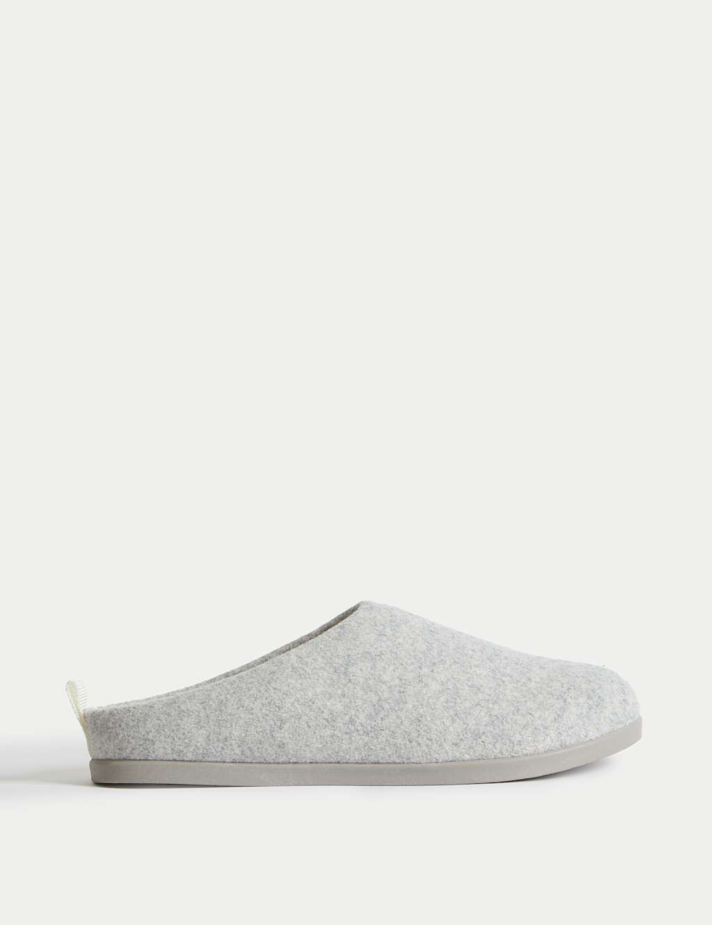M&S Felt Back Tab Mule Slippers Light Grey