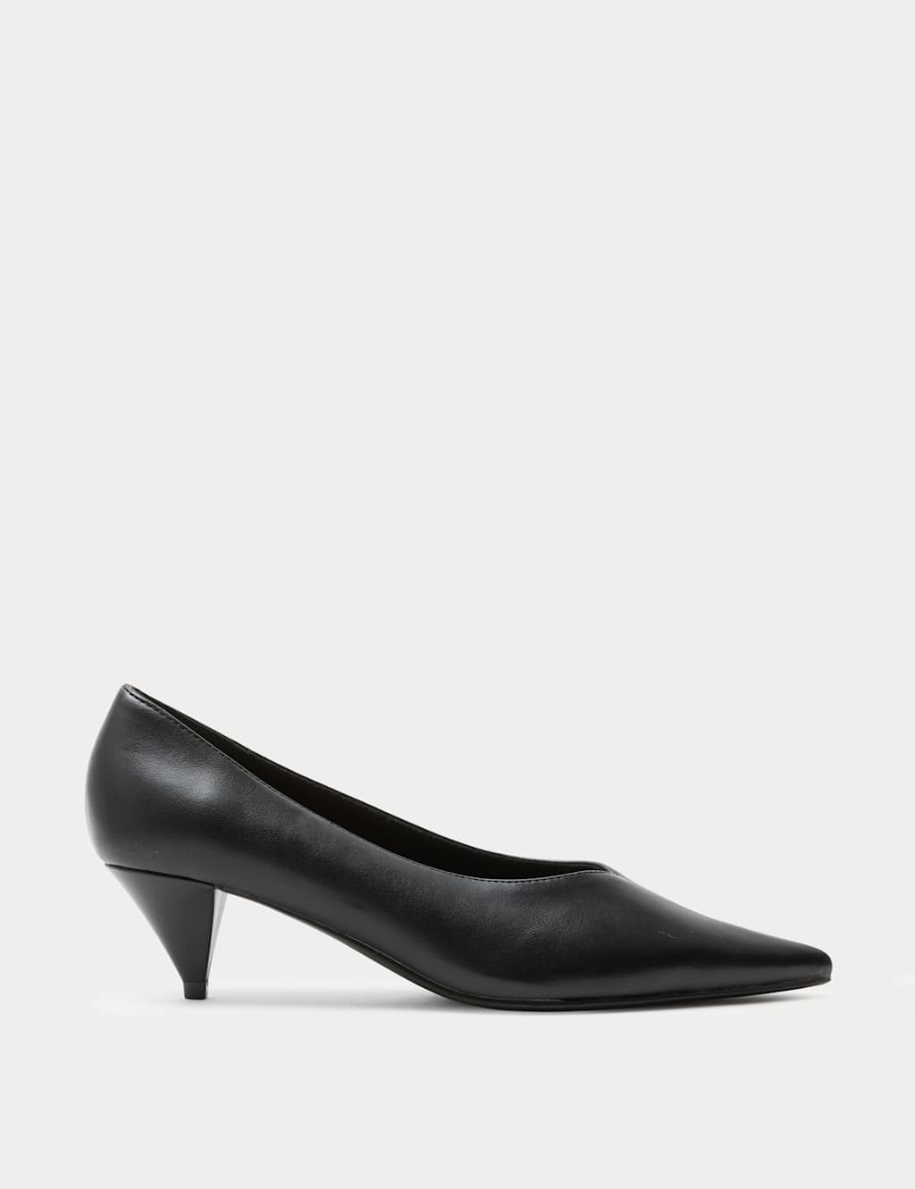 M&S Kitten Heel Court Shoes Black