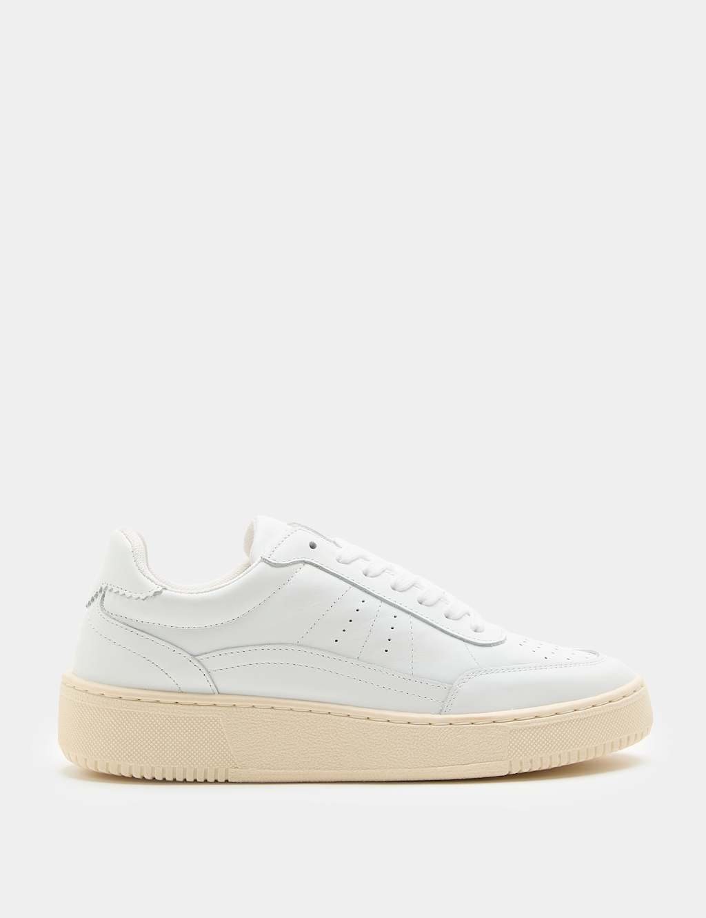M&S Women's Leather Flatform Trainers - 8 - White