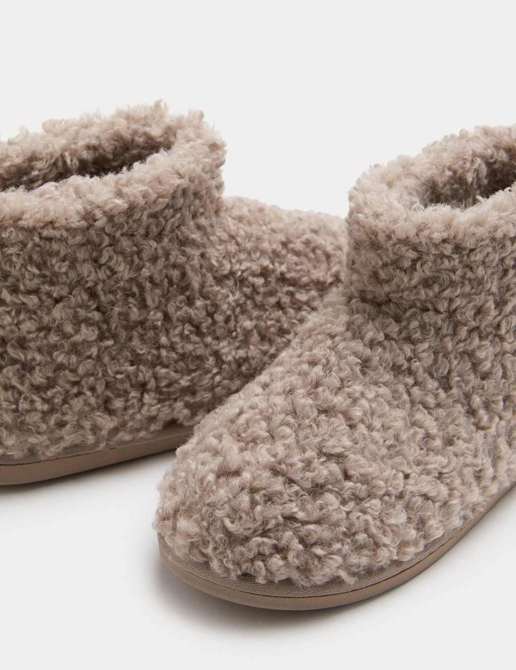 M&S Borg Slipper Boots Grey