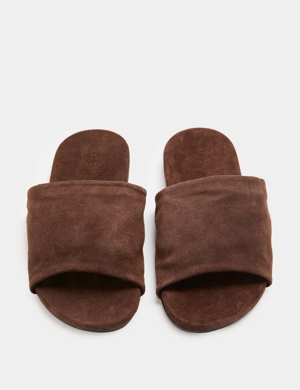 M&S Women's Suede Flat Mules - 7 - Brown
