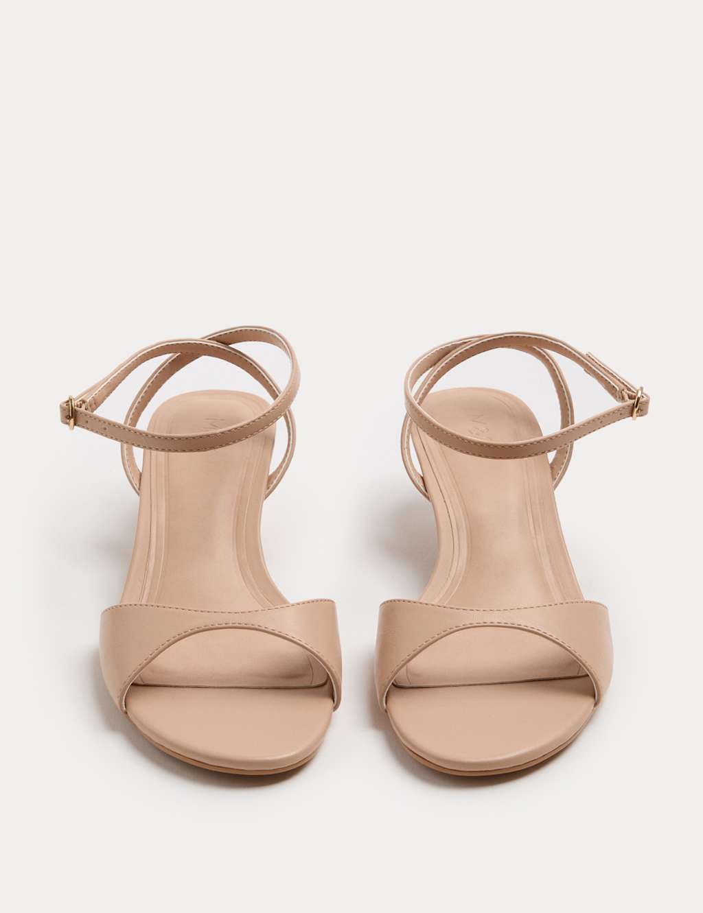M&S Women's Ankle Strap Kitten Heel Peep Toe Sandals - 6 - Nude