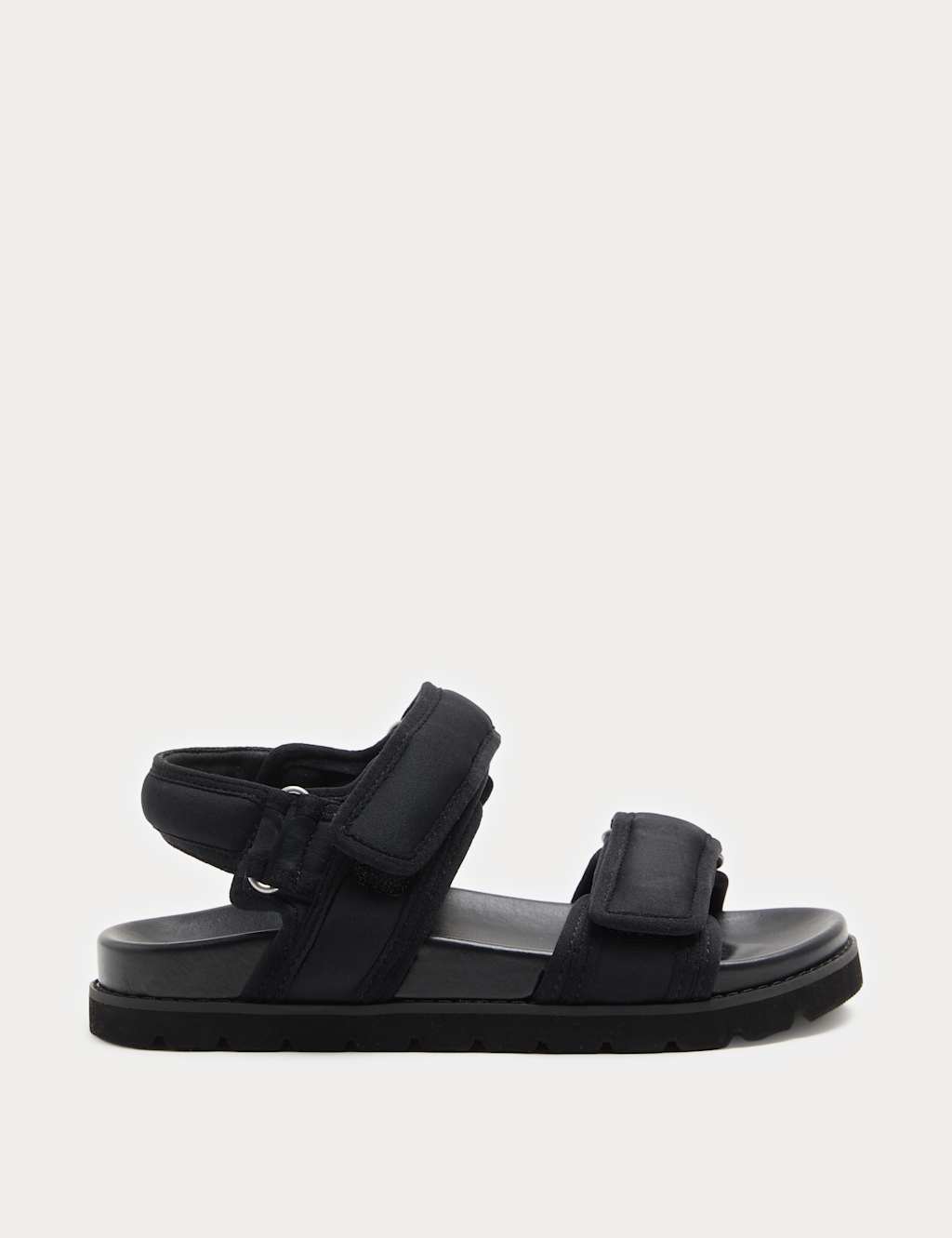 M&S Women's Double Strap Chunky Footbed Sandals - 6 - Black