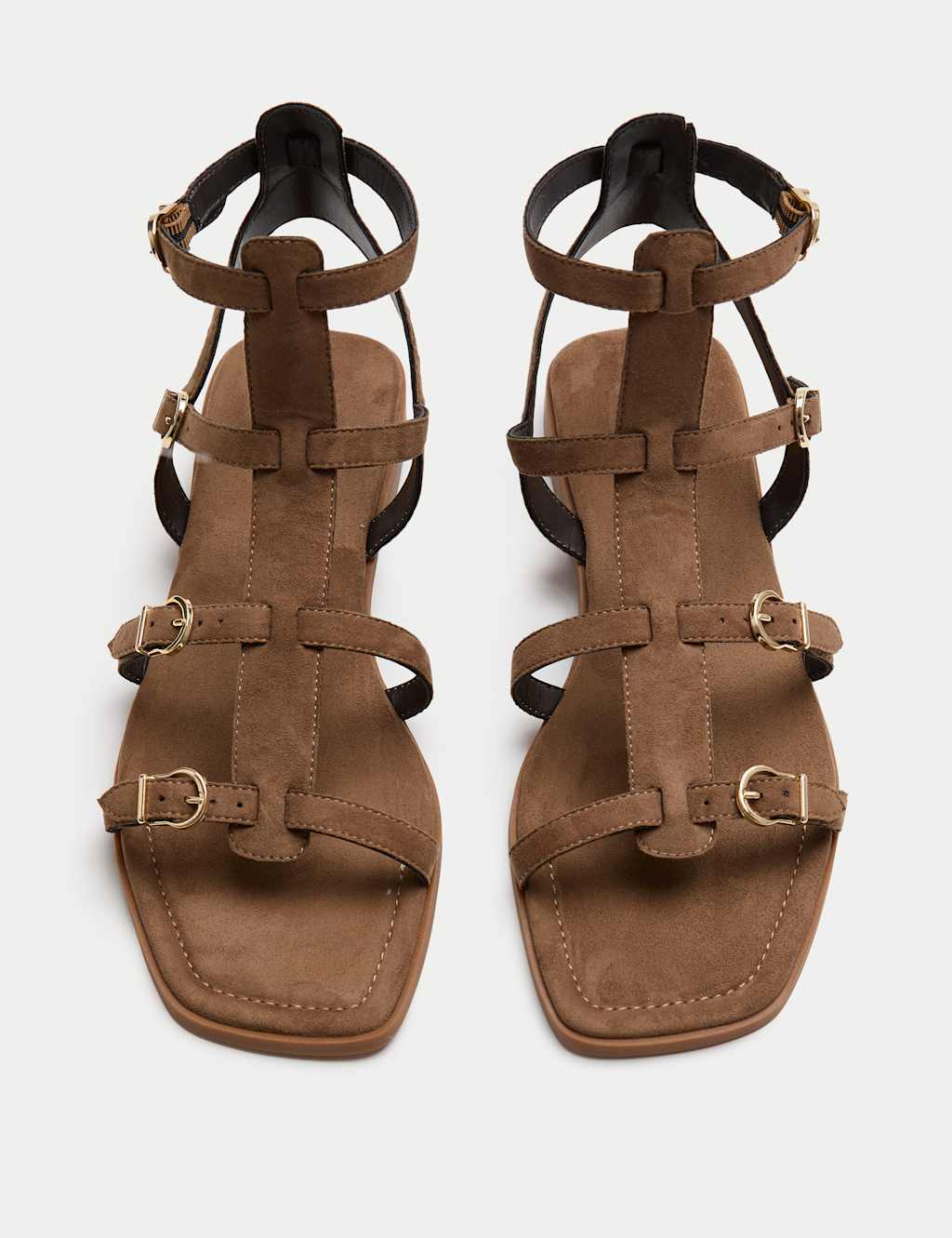 M&S Women's Strappy Flat Gladiator Sandals - 8 - Taupe