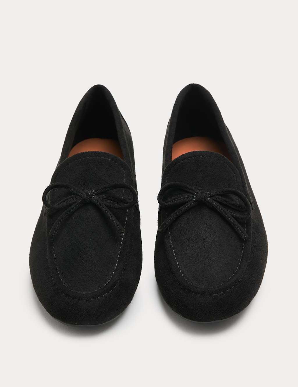 M&S Women's Bow Flat Loafer Pumps - 8 - Black
