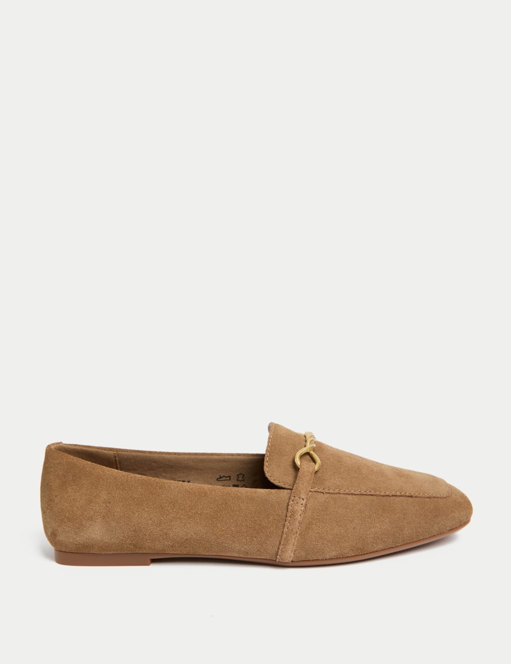 Suede Chain Detail Flat Loafers