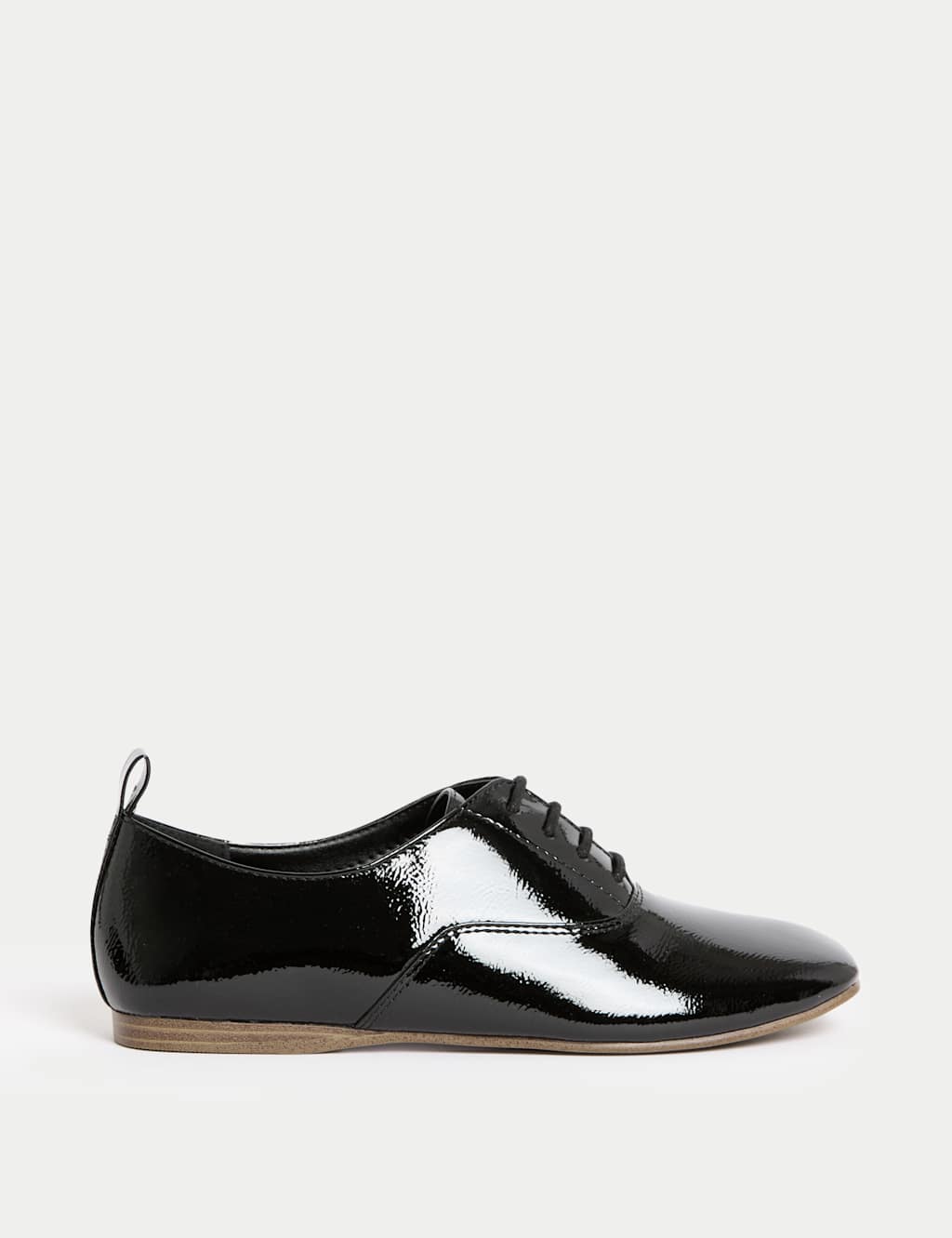 Patent Lace Up Flat Brogues