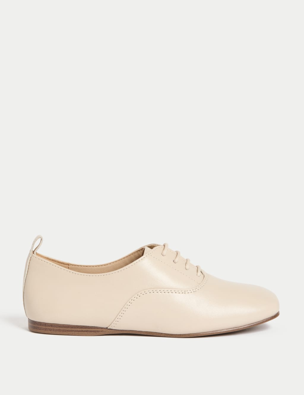 Leather Lace Up Flat Shoes