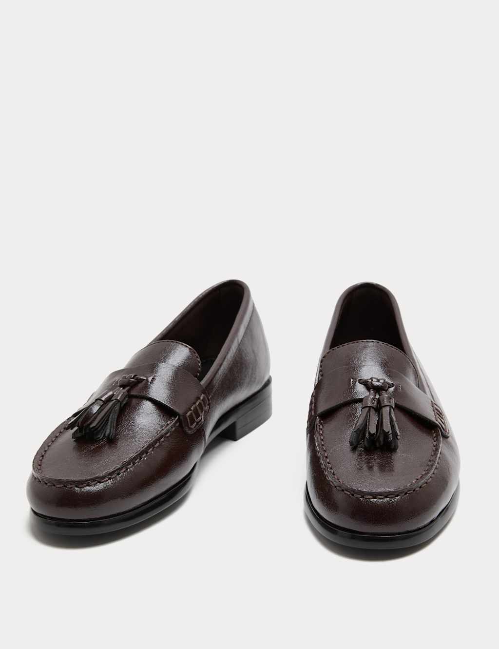 M&S Women's Tassel Block Heel Loafers - 7 - Wine