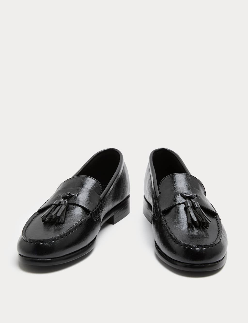 M&S Women's Tassel Block Heel Loafers - 7 - Black