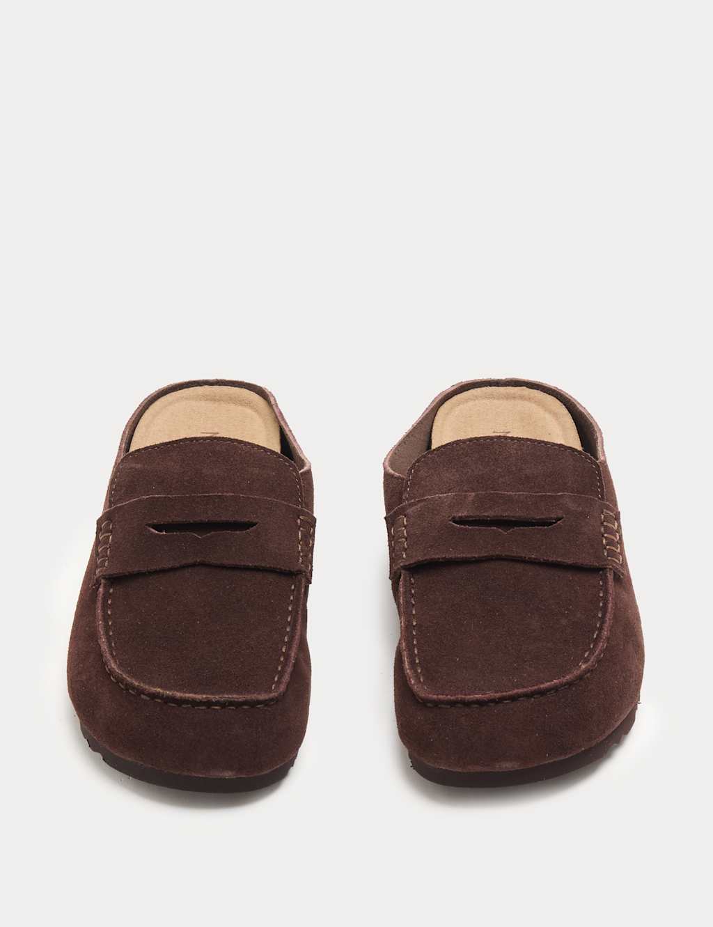 M&S Women's Suede Flat Loafer Clogs - 7 - Brown