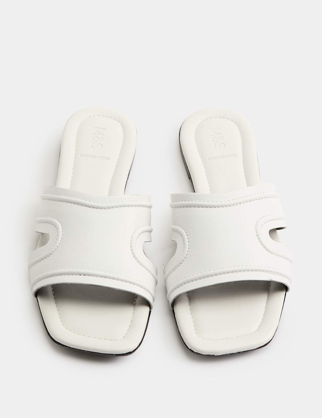 M&S Women's Leather Flat Mules - 4 - White