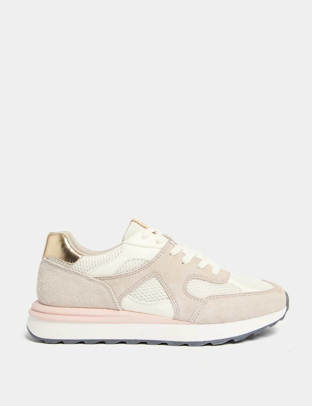 Suede Mesh Detail Trainers